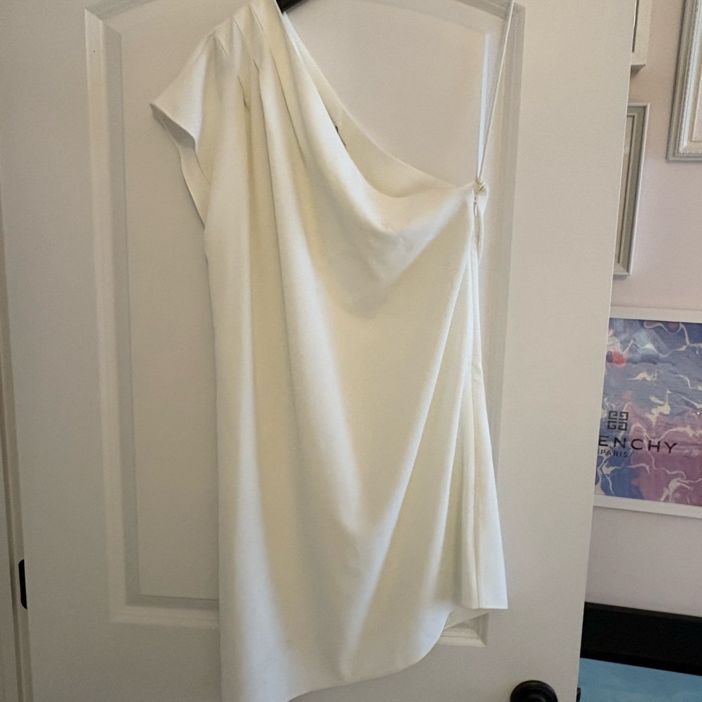 Alice + Olivia One-Shoulder White Dress